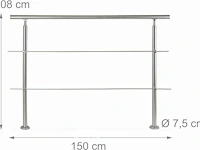 Relaxdays balustrade set rvs - afbeelding 8 van  8