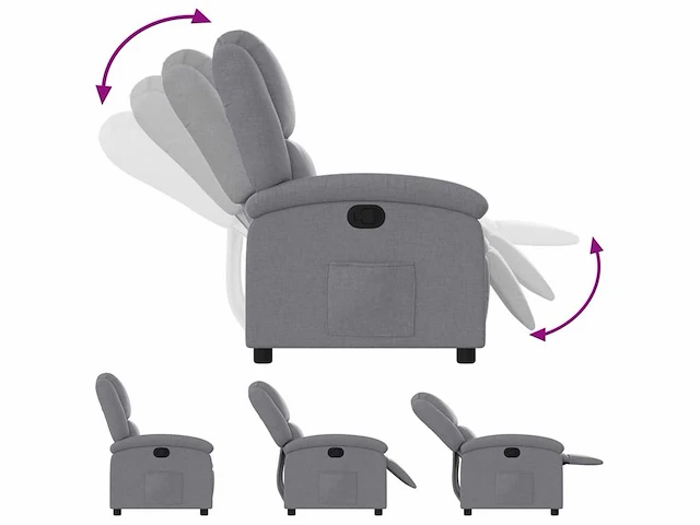 Relaxfauteuil - lichtgrijze stof - afbeelding 7 van  9