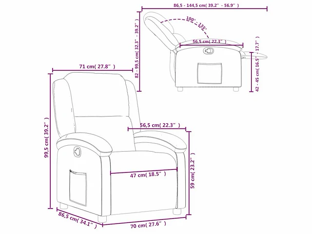 Relaxfauteuil - lichtgrijze stof - afbeelding 9 van  9