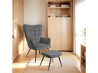 Relaxfauteuil met bijpassende voetensteun scandinavische stijl - afbeelding 2 van  7