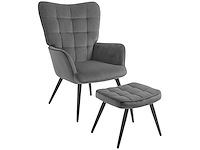Relaxfauteuil met bijpassende voetensteun scandinavische stijl - afbeelding 3 van  7