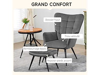 Relaxfauteuil met bijpassende voetensteun scandinavische stijl - afbeelding 5 van  7