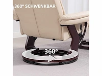 Relaxfauteuil met poef, 360° draaibare tv-fauteuil - afbeelding 4 van  14