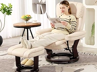 Relaxfauteuil met poef, 360° draaibare tv-fauteuil - afbeelding 1 van  14
