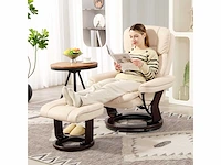 Relaxfauteuil met poef, 360° draaibare tv-fauteuil - afbeelding 11 van  14