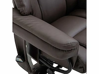 Relaxfauteuil met voetensteun, elektrische tv-fauteuil met slaapfunctie, draaibare massagestoel met afstandsbediening, zijzak, voor woonkamer, kunstleer, bruin - afbeelding 5 van  6