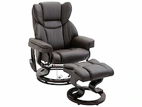 Relaxfauteuil met voetensteun, elektrische tv-fauteuil met slaapfunctie, draaibare massagestoel met afstandsbediening, zijzak, voor woonkamer, kunstleer, bruin - afbeelding 6 van  6