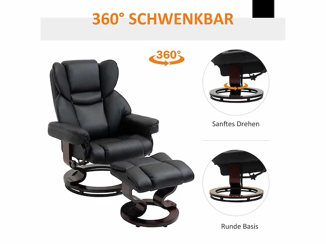 Relaxfauteuil met voetensteun, relaxfauteuil, draaibaar, tot 160 kg - afbeelding 10 van  12