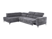 Relaxte hoekbank links met elektrisch verschuifbare zitting in antraciet stof - afbeelding 7 van  11