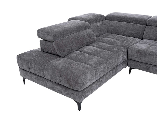 Relaxte hoekbank links met elektrisch verschuifbare zitting in antraciet stof - afbeelding 8 van  11