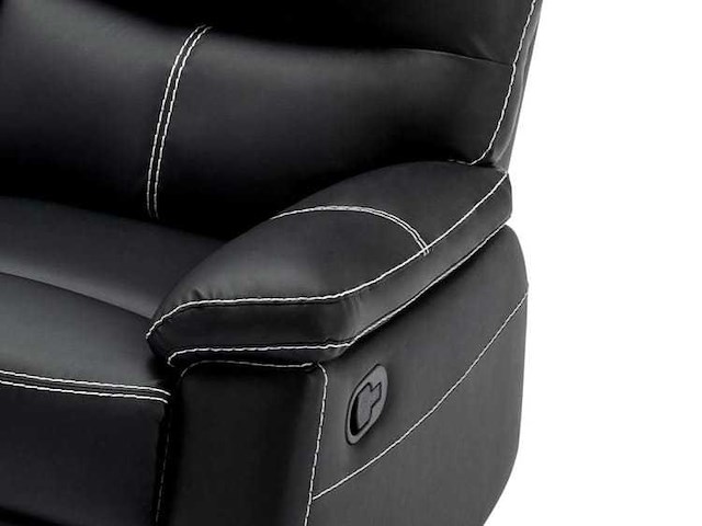 Relaxte linker hoekbank in zwarte imitatie - afbeelding 6 van  9