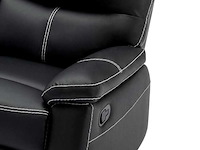 Relaxte linker hoekbank in zwarte imitatie - afbeelding 6 van  9