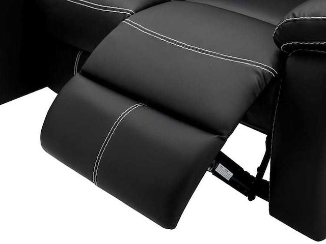 Relaxte linker hoekbank in zwarte imitatie - afbeelding 9 van  9
