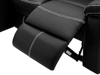 Relaxte linker hoekbank in zwarte imitatie - afbeelding 9 van  9