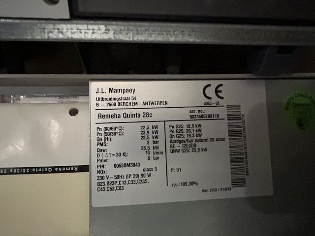 Remeha boiler 28c quinta - afbeelding 3 van  5