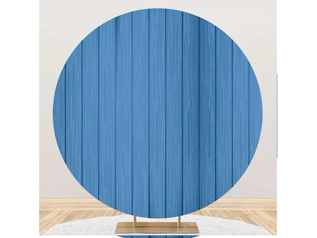 Renaiss 2x2m ballonbooghoes, retro marine blauw houten bord ronde achtergrond - afbeelding 1 van  4