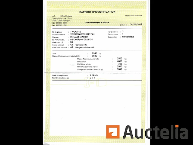 Renault master bestelwagen - chassis n°vf6mf000263398117 - afbeelding 6 van  19