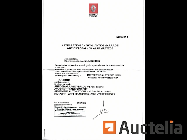 Renault master bestelwagen - chassis n°vf6mf000263398117 - afbeelding 9 van  19