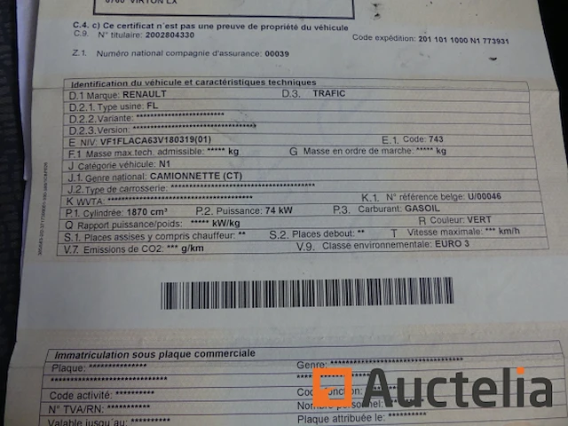 Renault traffic bestelwagen (2003-411.053 km-vin:vf1flaca63v180319) - afbeelding 14 van  23