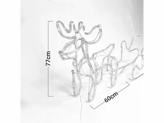 Rendier met slee kerstverlichting - afbeelding 3 van  4