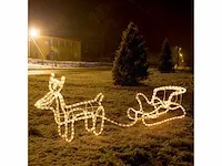 Rendier met slee kerstverlichting - afbeelding 2 van  4