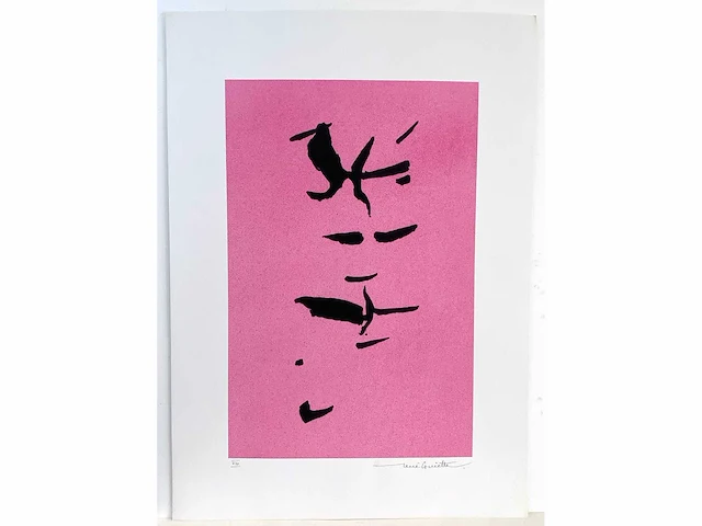 René guiette - abstracte compositie - zeefdruk - afbeelding 2 van  6