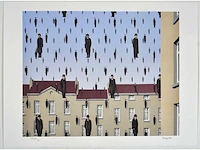 René magritte - golconde - litho - afbeelding 2 van  9