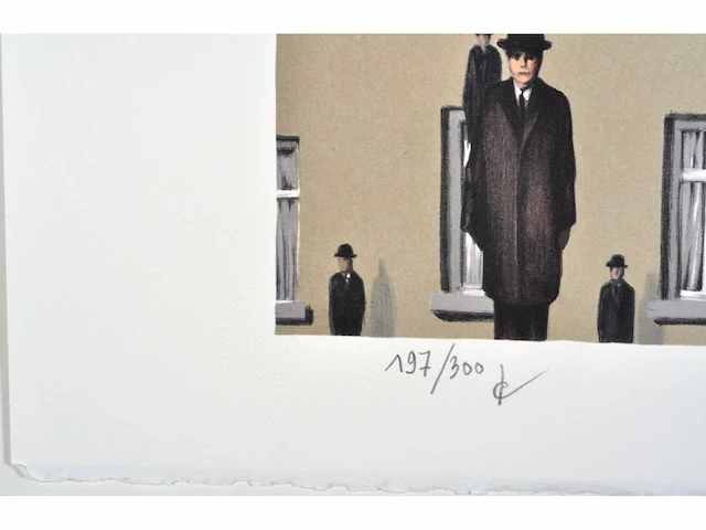 René magritte - golconde - litho - afbeelding 4 van  9