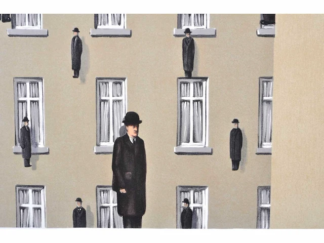 René magritte - golconde - litho - afbeelding 7 van  9