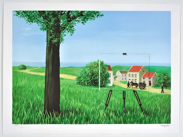 René magritte - la belle captive - litho - afbeelding 2 van  8