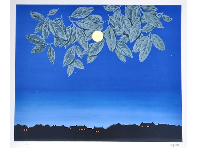 René magritte - la page blanche - litho - afbeelding 1 van  8