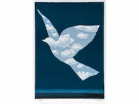 René magritte - l’oiseau de ciel - litho