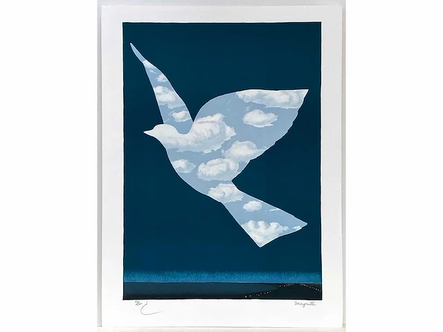 René magritte - l’oiseau de ciel - litho - afbeelding 2 van  8