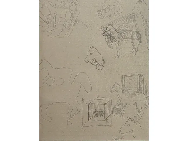 René magritte - originele tekening - afbeelding 3 van  5