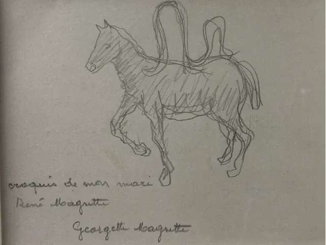 René magritte - originele tekening - afbeelding 1 van  3
