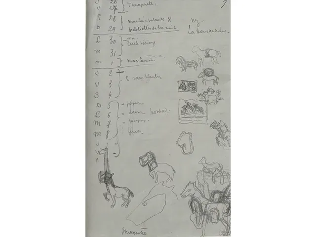 René magritte - originele tekening - afbeelding 3 van  5