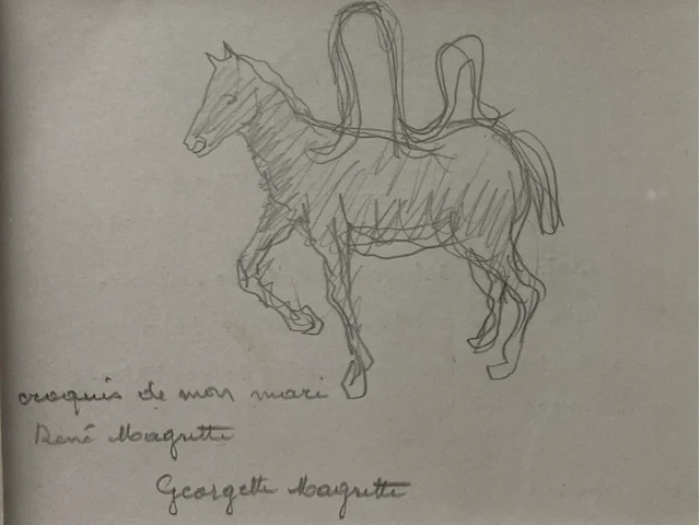 René magritte - originele tekening - afbeelding 3 van  4