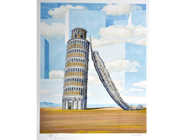 René magritte - souvenir de voyage - litho - afbeelding 1 van  9