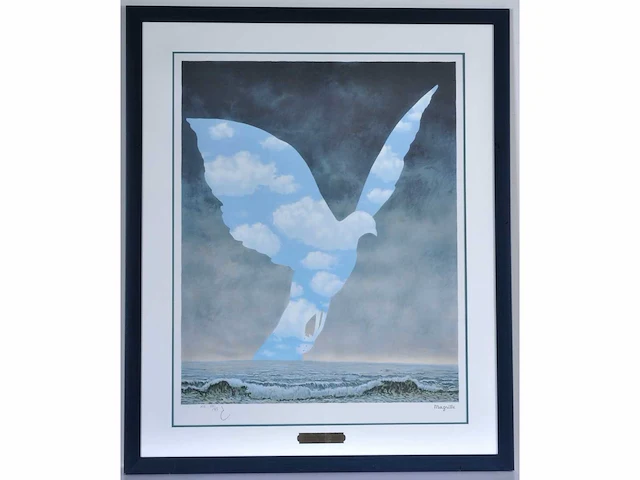 René magritte (naar) - la grande famille - litho - afbeelding 1 van  9