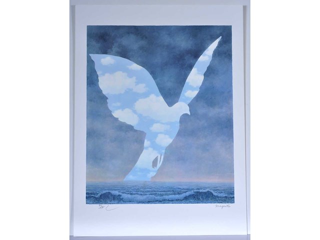 René magritte (naar) - la grande famille - litho - afbeelding 2 van  9