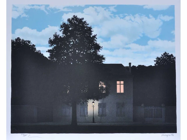 René magritte (naar) - l’empire des lumières - litho - afbeelding 1 van  9