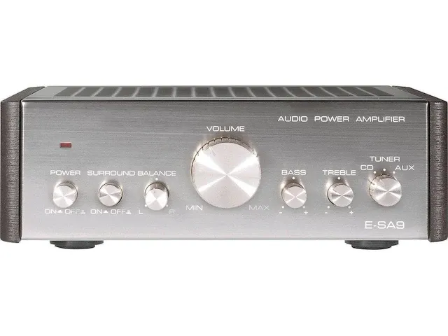 Renkforce e-sa9 stereoversterker 2 x 12 w zilver (metallic), donkerbruin - afbeelding 1 van  2