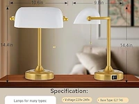Replica bankierslamp met usb poorten - afbeelding 3 van  3