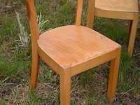 Retro houten kinderschoolbank + 2 kinderstoelen - afbeelding 7 van  7