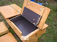 Retro houten kinderschoolbank + 2 kinderstoelen - afbeelding 6 van  7