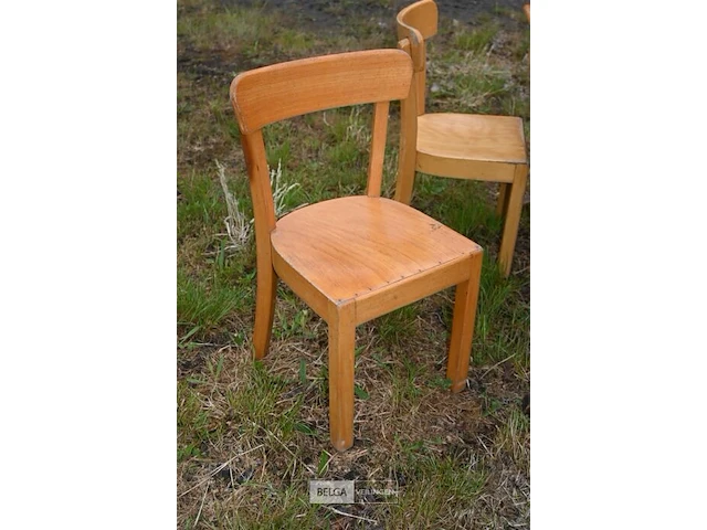 Retro houten kinderschoolbank + 2 kinderstoelen - afbeelding 7 van  7