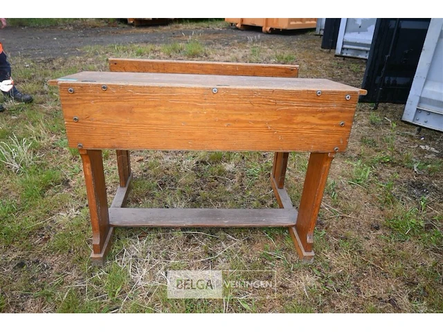 Retro houten schoolbank - afbeelding 2 van  5