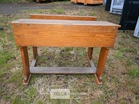 Retro houten schoolbank - afbeelding 2 van  5