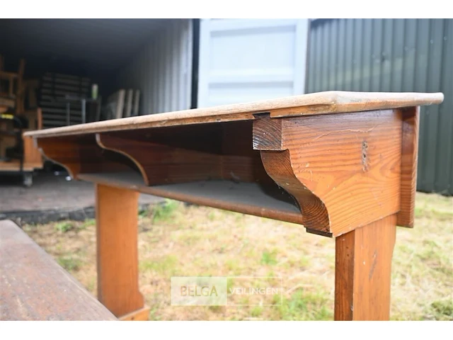Retro houten schoolbank - afbeelding 5 van  5