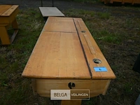 Retro houten schoolbank - afbeelding 5 van  6